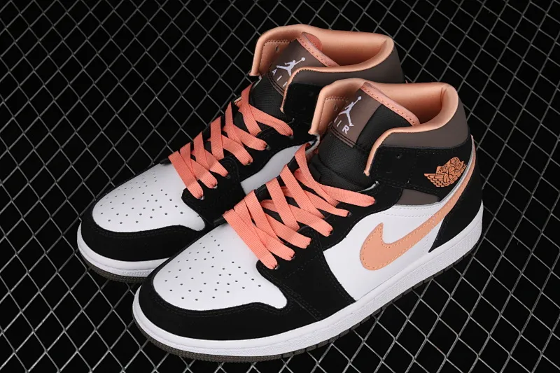 All categories Air Jordan Jordan series basketball shoes Air Jordan 1 Mid Air Jordan 1 Mid AJ1 Joe 1 black pink peach Goddess Day mid-top basketball shoes DH0210-100